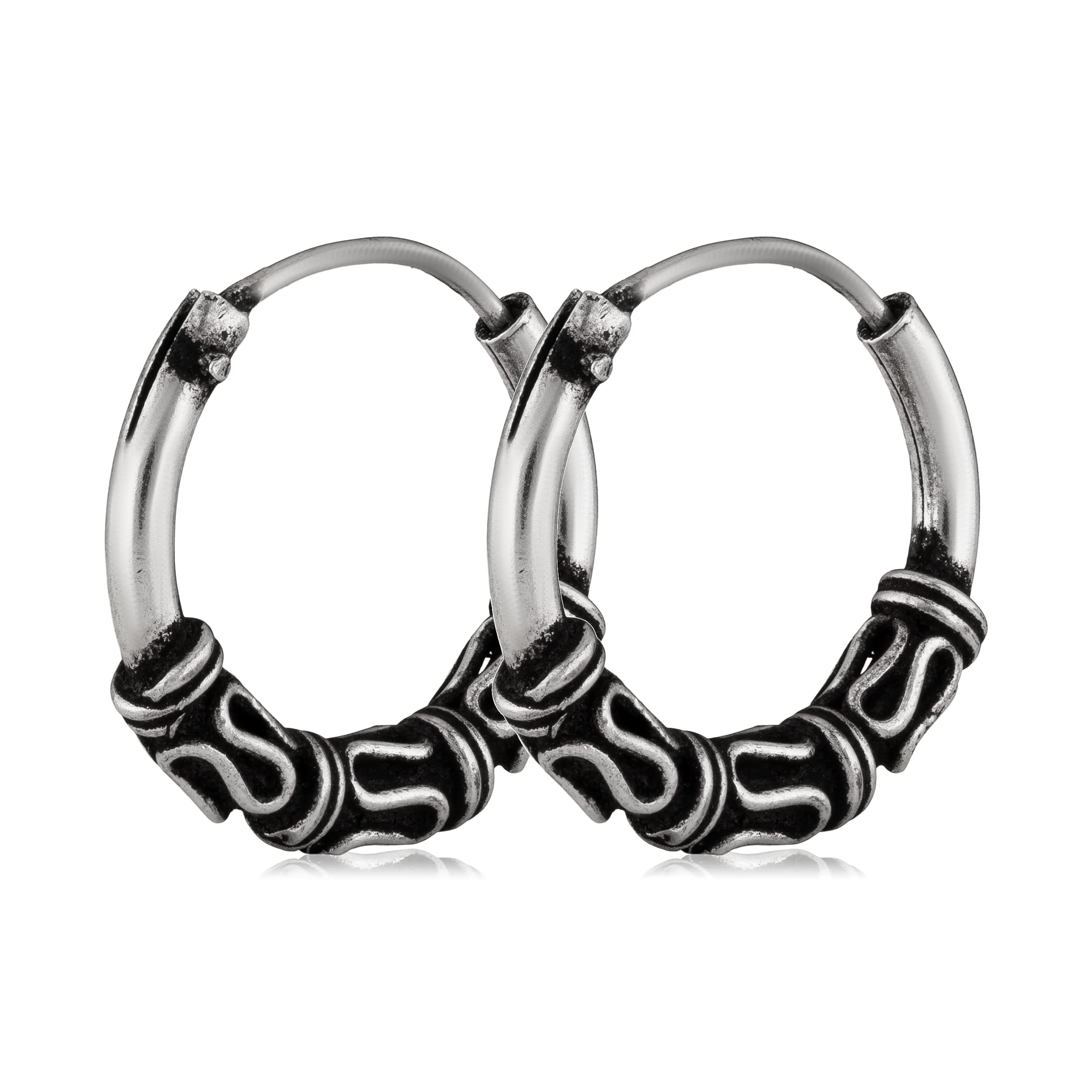NKlaus Jewellery Keltische Creolen Silber 925 14 mm Paar