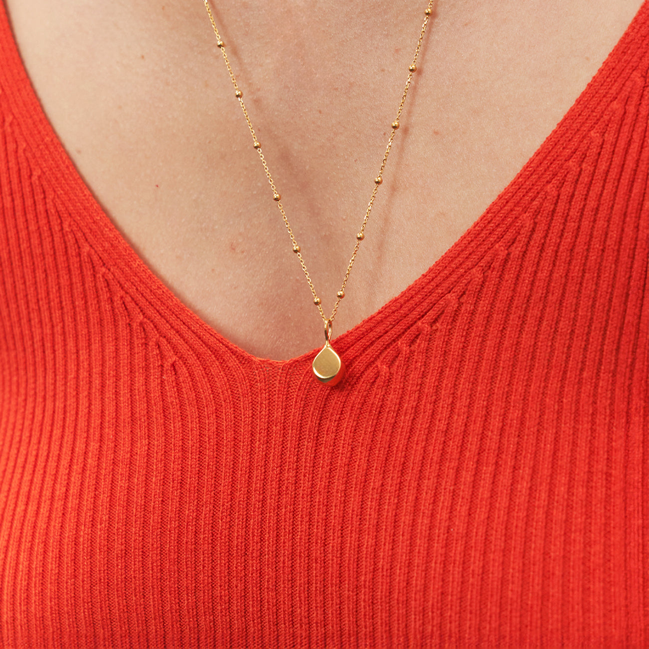 Stilnest Eden Cepa Kette Gold Vermeil Tropfen 45cm