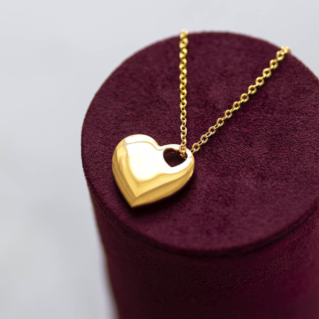 Joy Polished Gold Cut Out Herz Halskette 2cm