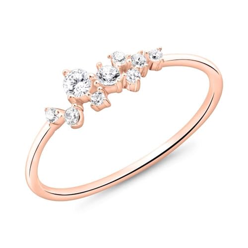 JEWLIX Ring Silber 925 rosévergoldet Zirkonia Gr. 52