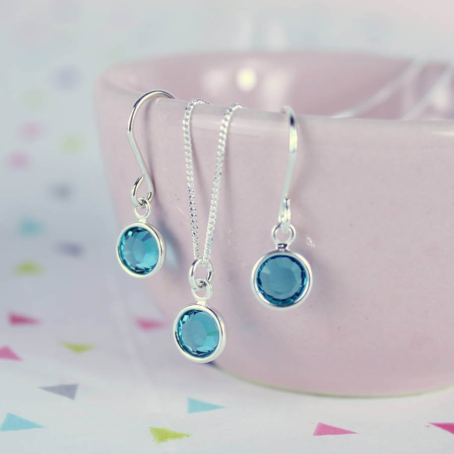 Joy by Corrine Smith Swarovski Birthstone Schmuckset Silber Kette