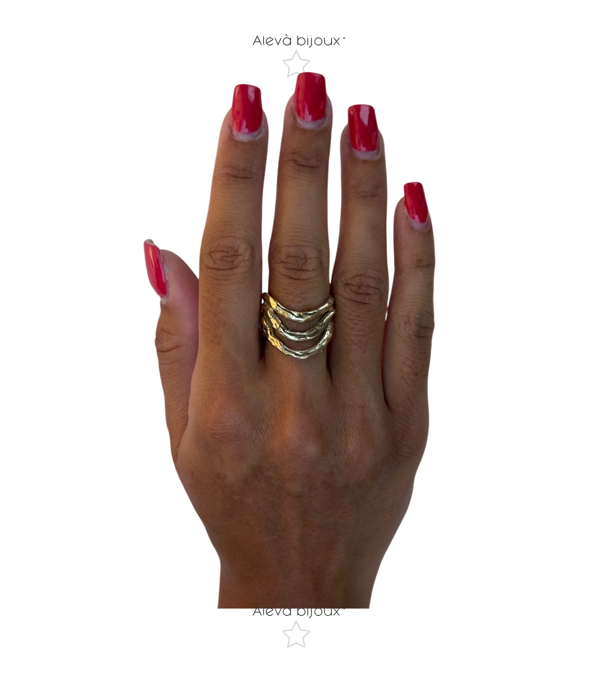 Alevá Bijoux Anelli Wave 3 Onde Ring Wellen Damen