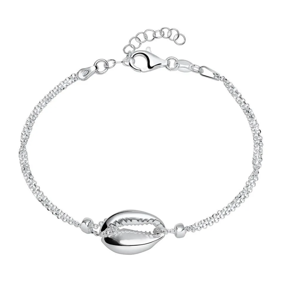 JEWLIX Muschel Armband Silber 925er Sterlingsilber Damen