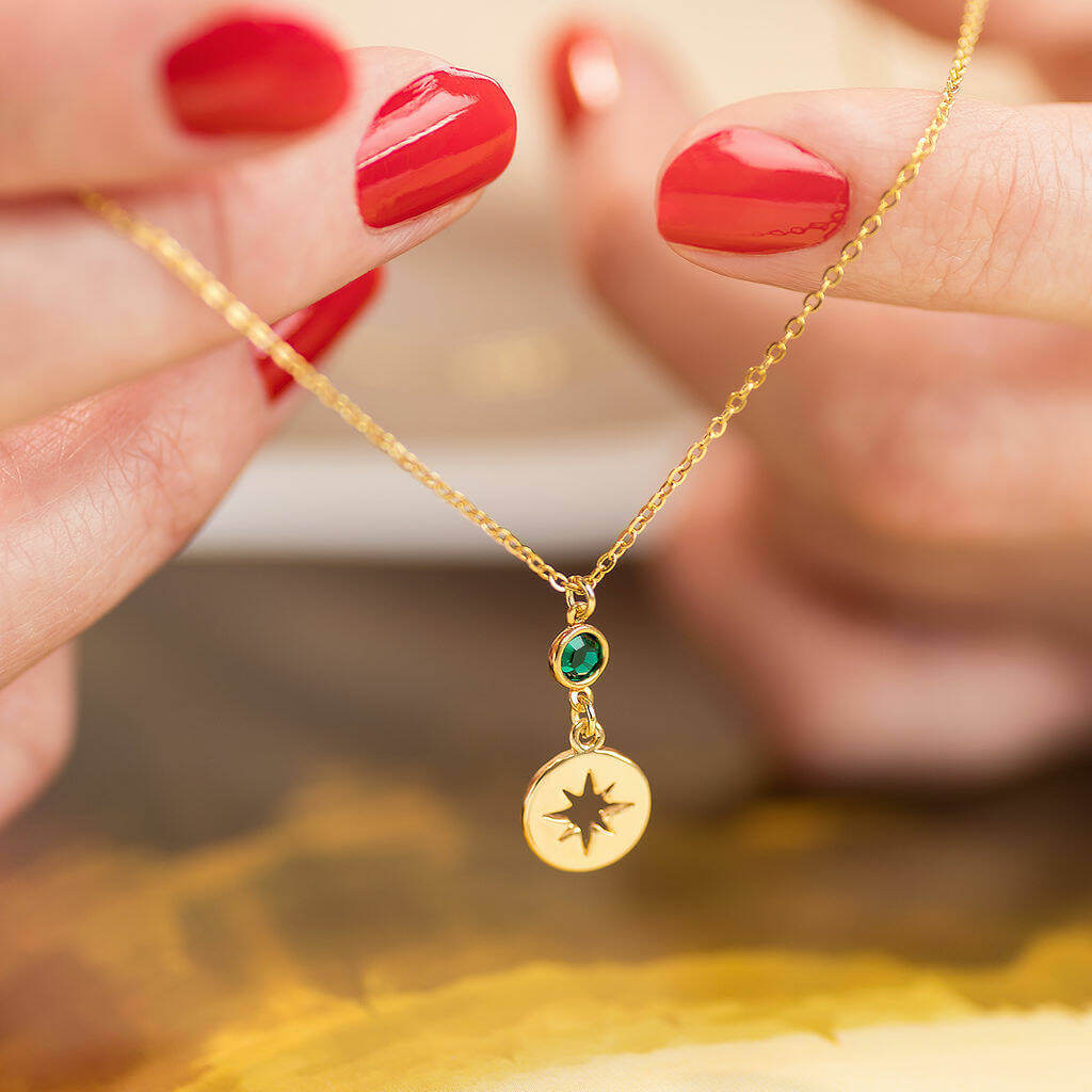 Joy by Corrine Smith Starburst Halskette Gold Geburtsstein