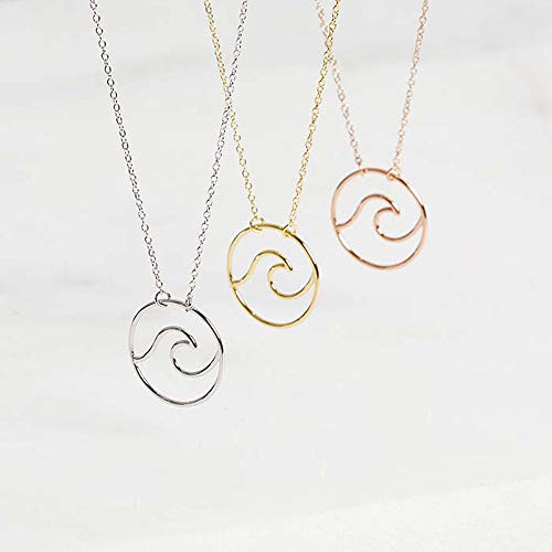 JEWLIX Kette Welle Anhängerkette 925 Silber Wellen-Anhänger