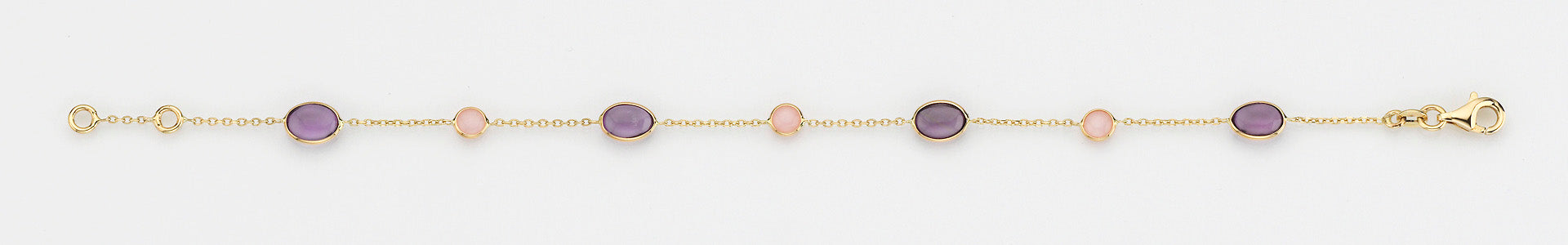 Eugen Rühle Armbänder Armband Amethyst Rosaopal 585 Gelbgold 19cm
