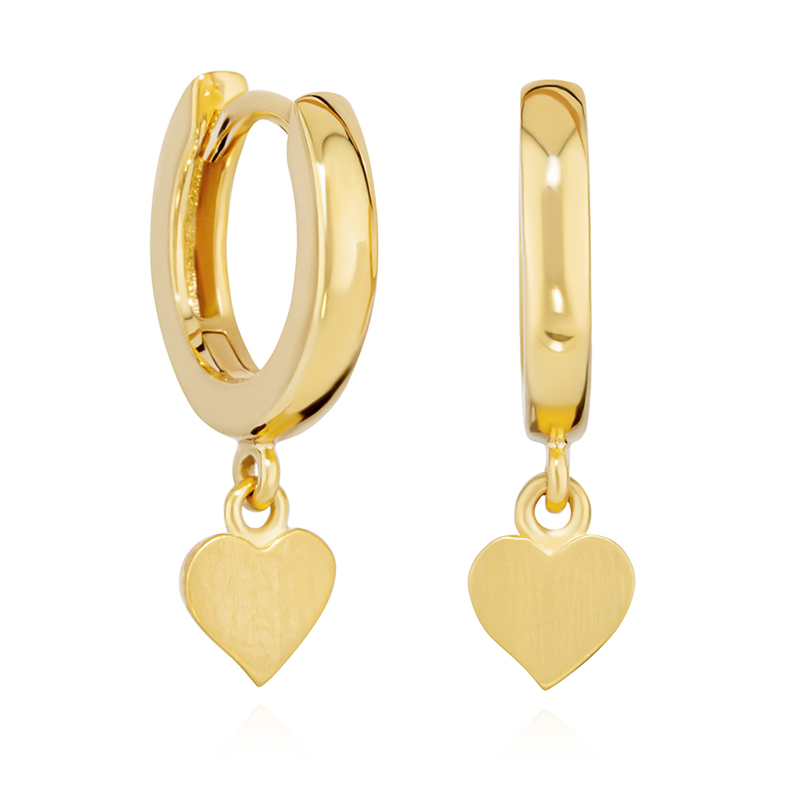 NKlaus Herz Klappcreolen 333 Gelbgold 11mm