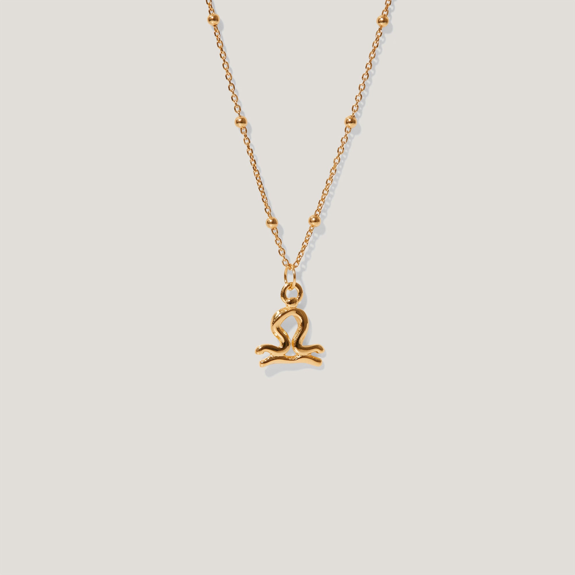 Stilnest Zodiac Charm Kette 45cm Gold Vermeil Krebs