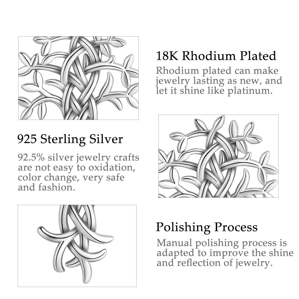 Eudora Harmony Bola Baum Halskette Silber 45,7 cm 925 Sterling