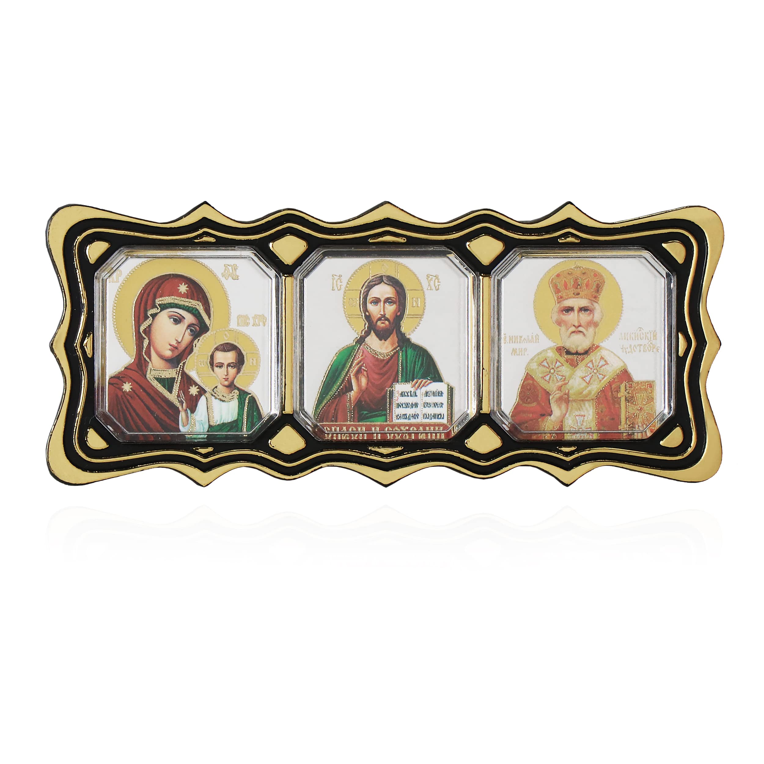 NKlaus Auto-Triptychon 11329 Kunststoff Ikone 11 cm