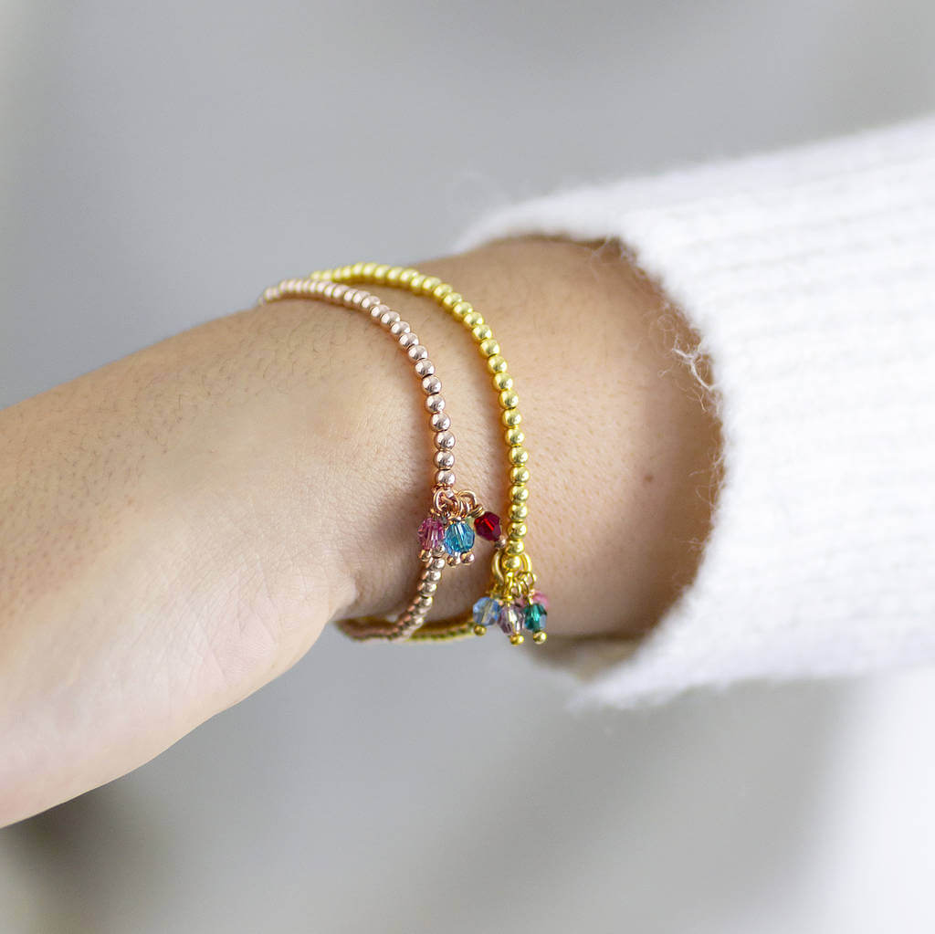 Joy by Corrine Smith Beaded Charm Armband Gold Geburtsstein