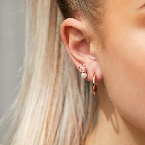 JEWLIX Blütenohrstecker Silber 925 Perle Rosé