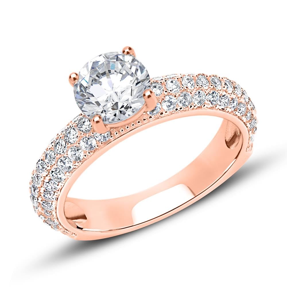 JEWLIX Ring Rosévergoldet Gr.58 Silber Zirkonia