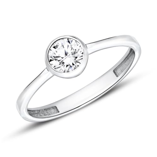 JEWLIX Solitärring Weißgold 375 Zirkonia Gr. 54