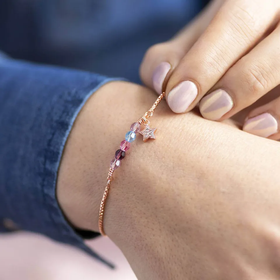 Joy by Corrine Smith Family Birthstone Star Slider Armband Gold Geburtsstein