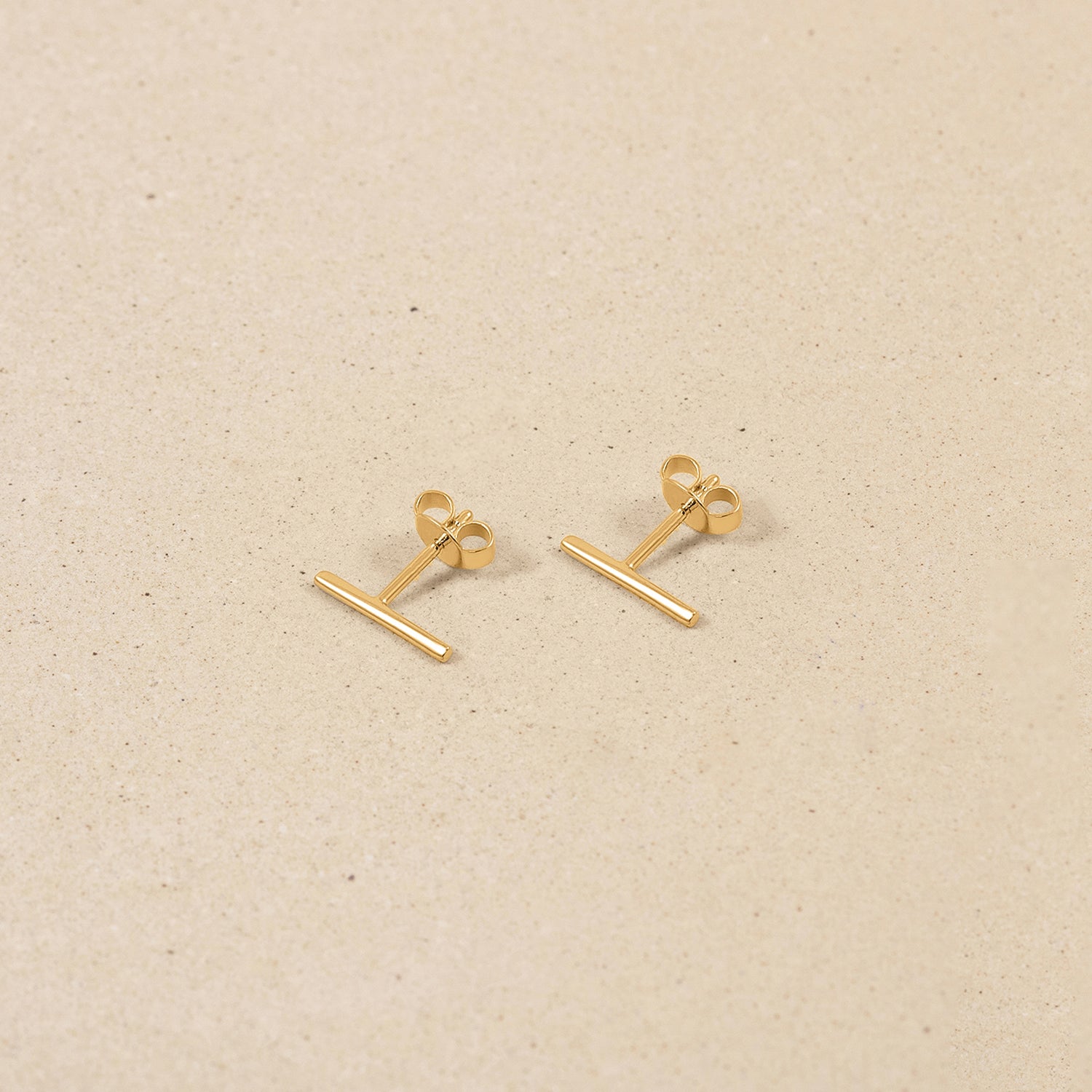 Stilnest Twist Bar Ohrstecker Gold Vermeil Silber