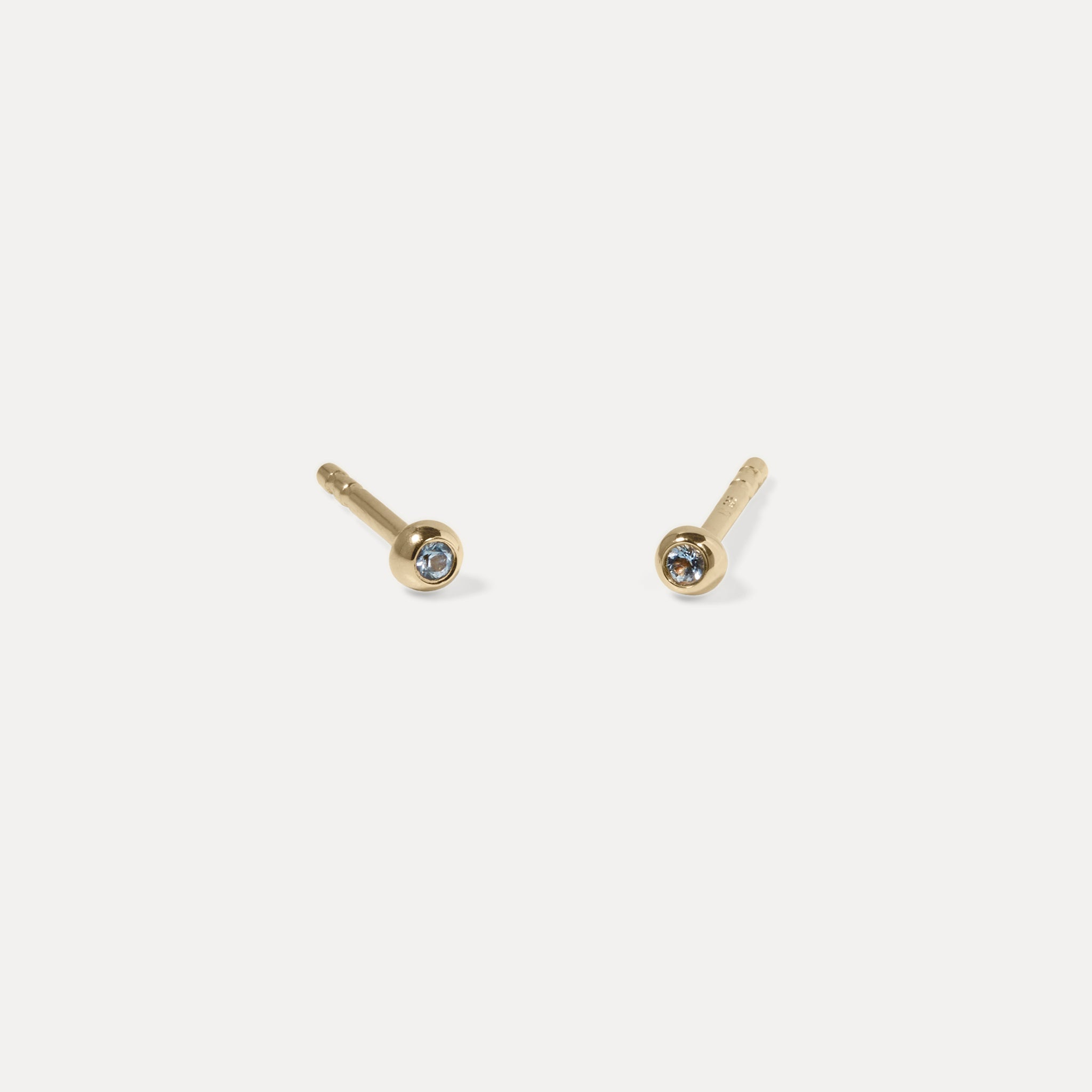 Stilnest Brilliant Dot Ohrstecker Aquamarin 585 Gold