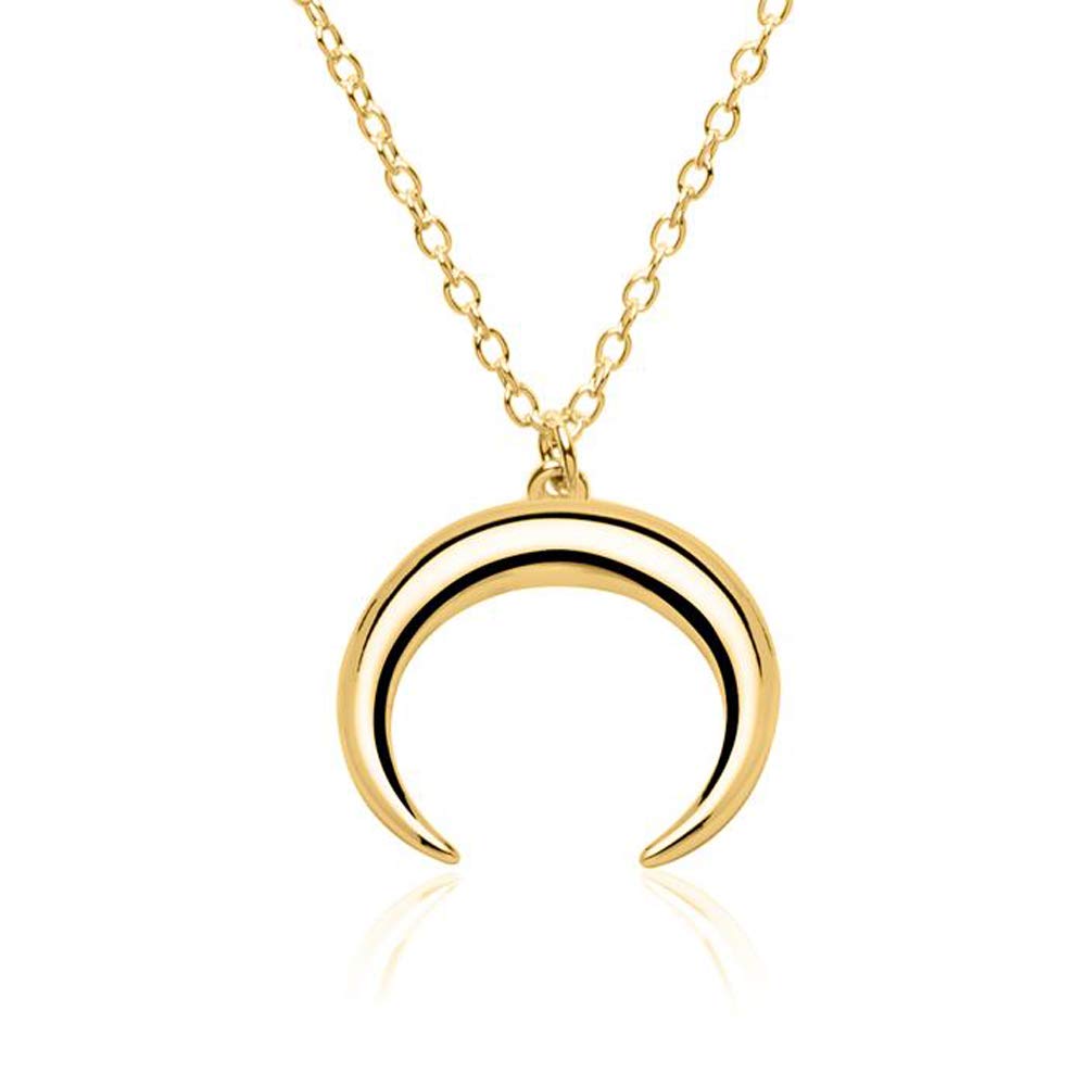 JEWLIX Halbmond Kette Sterlingsilber Gold Damenhalskette
