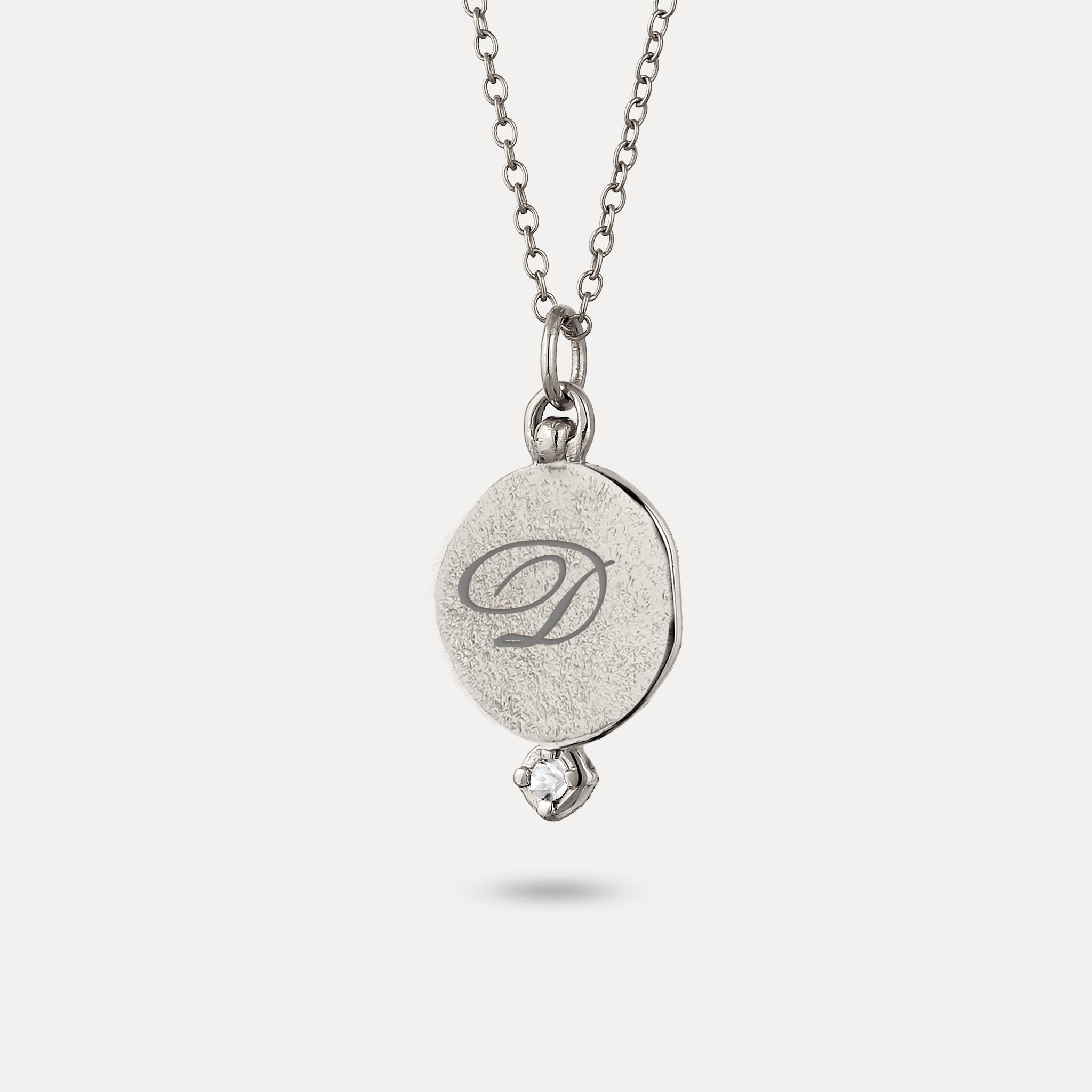 Stilnest Fluid Medallion Anhänger Saphir Matt Vermeil
