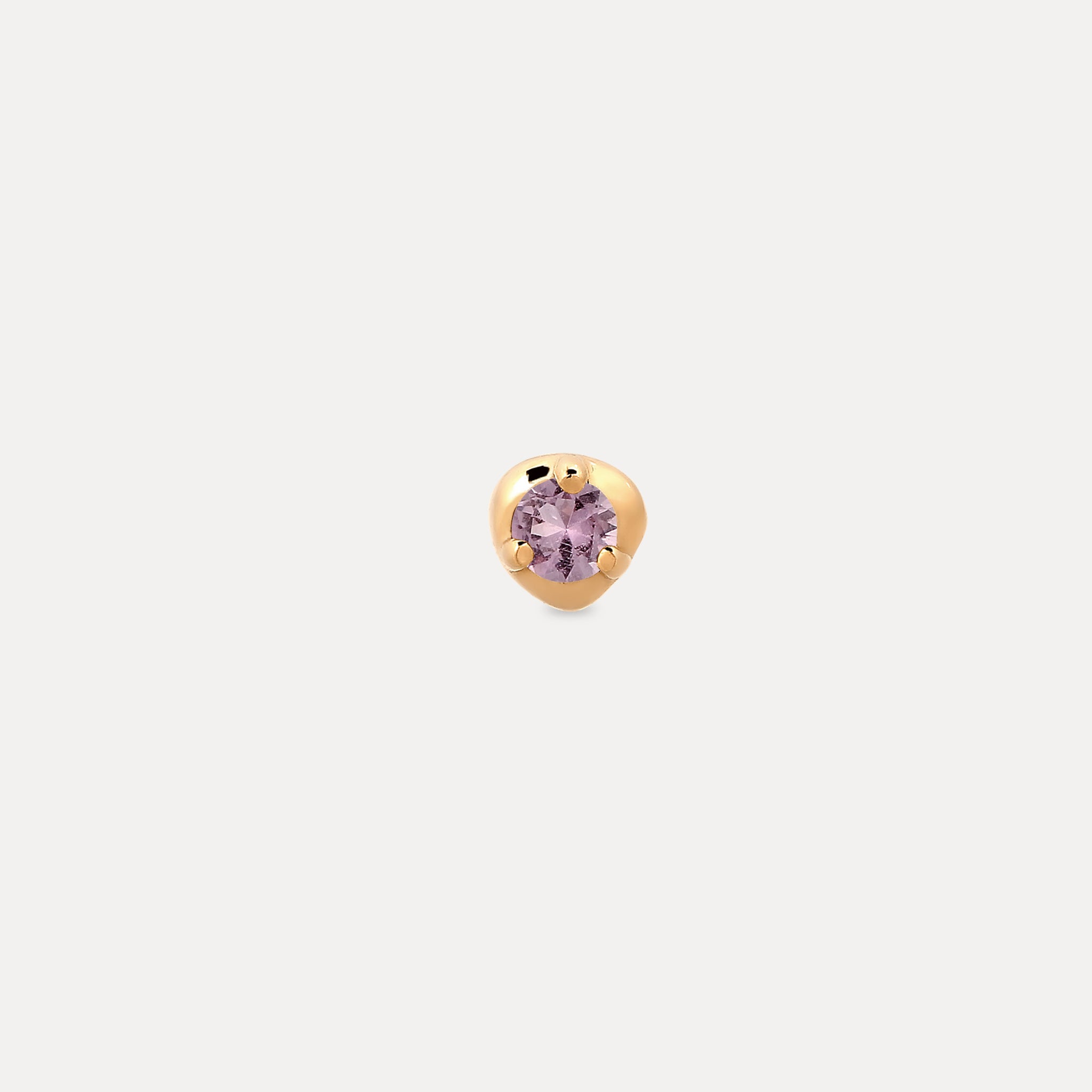 Stilnest Mini Birthstone Ohrstecker Gold Februar Amethyst