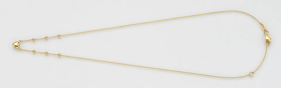Eugen Rühle Colliers Ankerkette Herz Kugeln 585 Gelbgold