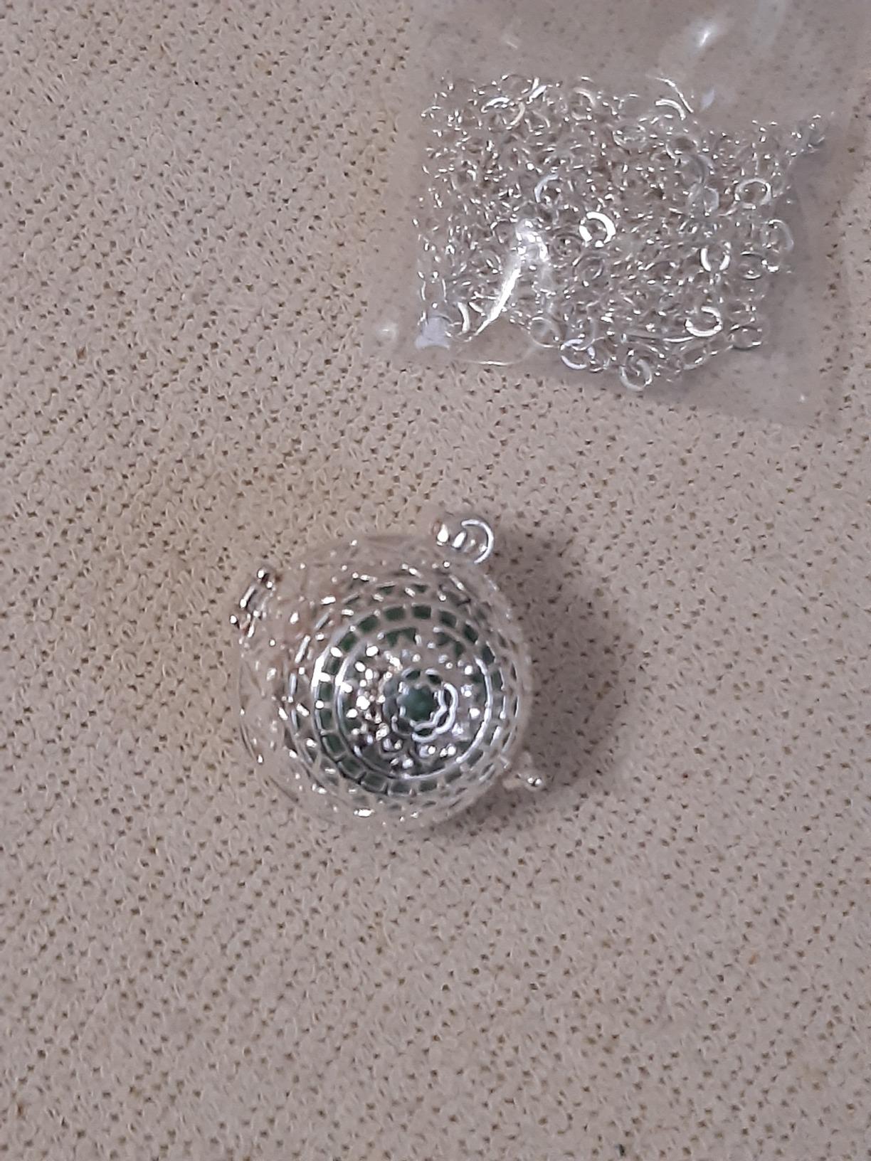 Eudora Harmony Bola Lotus Halskette Silber Klangkugel Damen