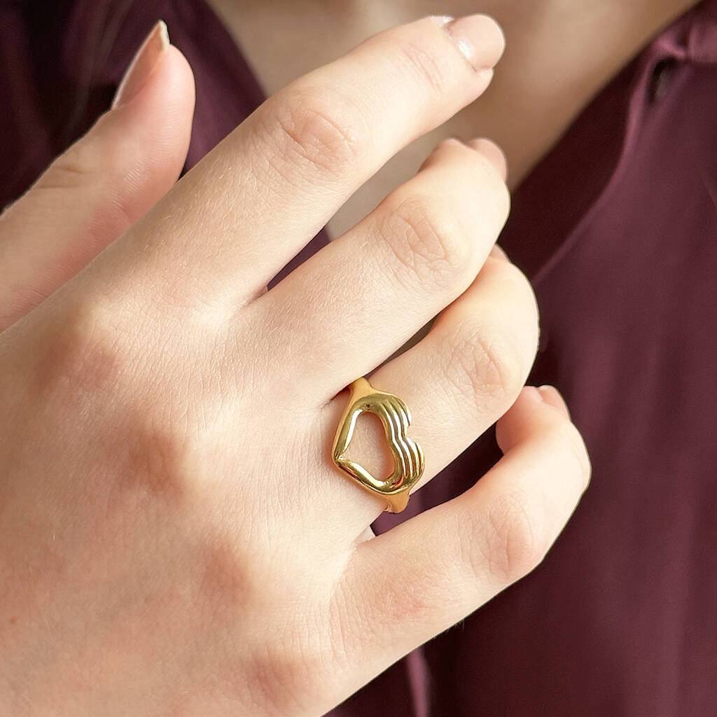 Joy Love Heart Ring Gold verstellbar