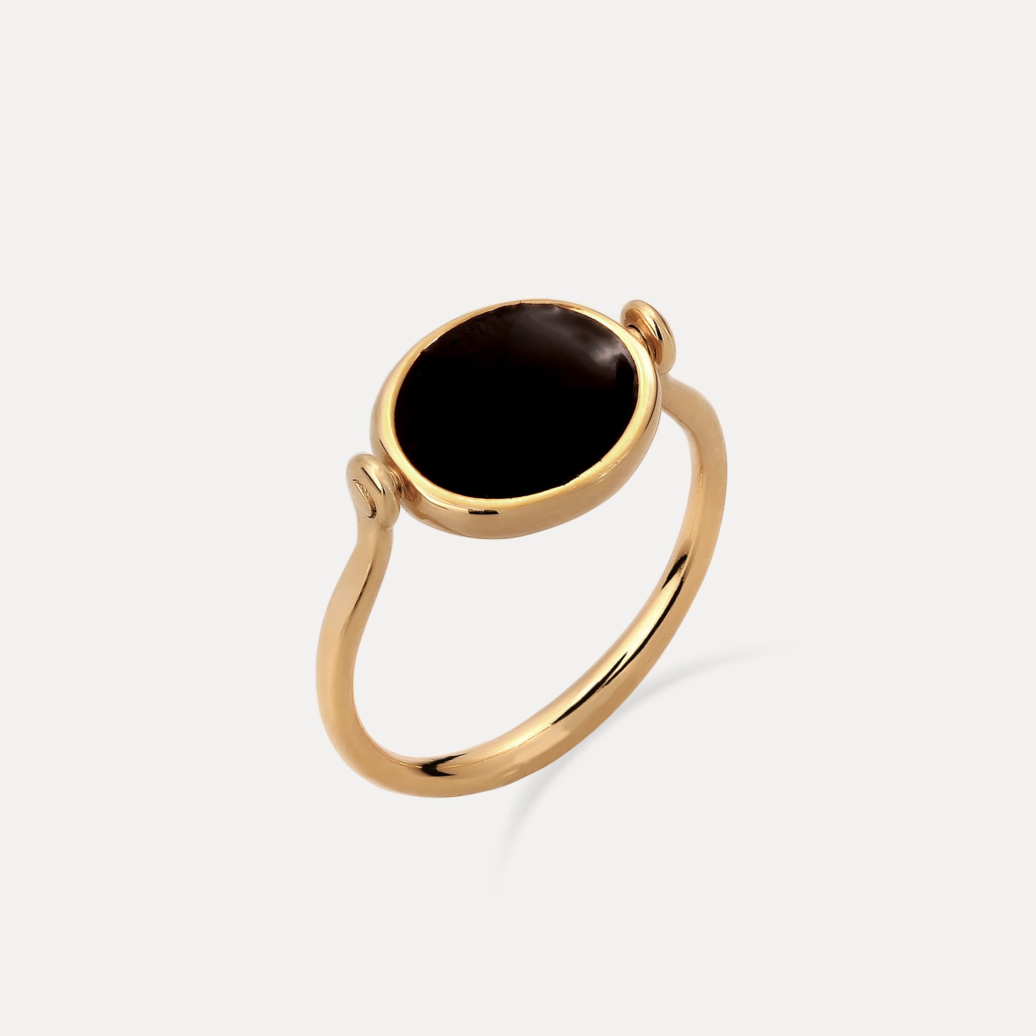 Stilnest Supernova Flip Enamel Ring Silber schwarz 52