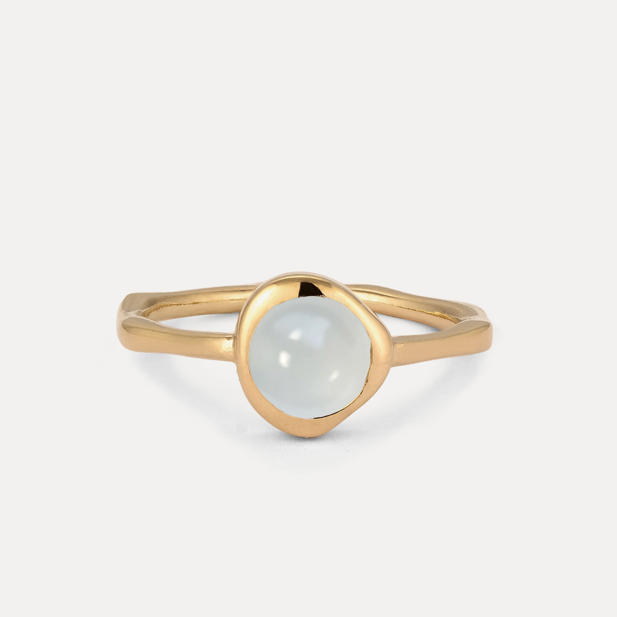 Stilnest Zodiac Birthstone Ring 585 Gold Sternzeichen Cabochon