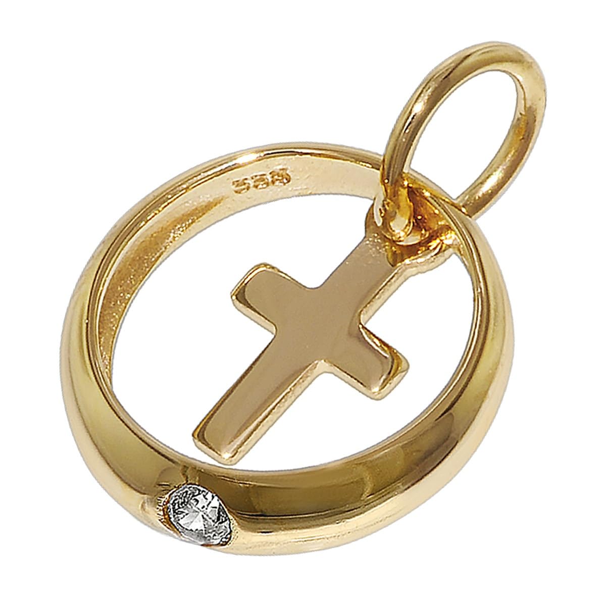trendor Halsketten 39485 Taufring Kreuz Gold 333 Kette 40 cm