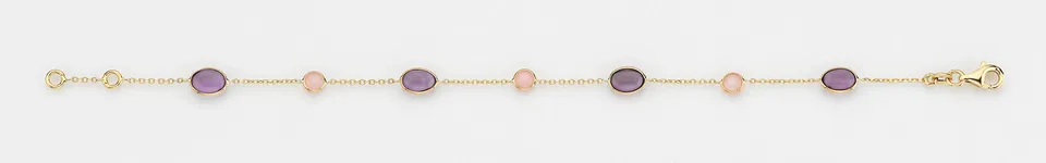 Eugen Rühle Armbänder Armband Amethyst Rosaopal 585 Gelbgold 19cm