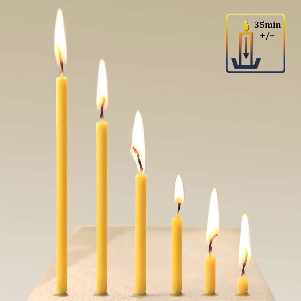 NKlaus Candles Bienenwachs Ritualkerzen gelb 14 cm 1200 St