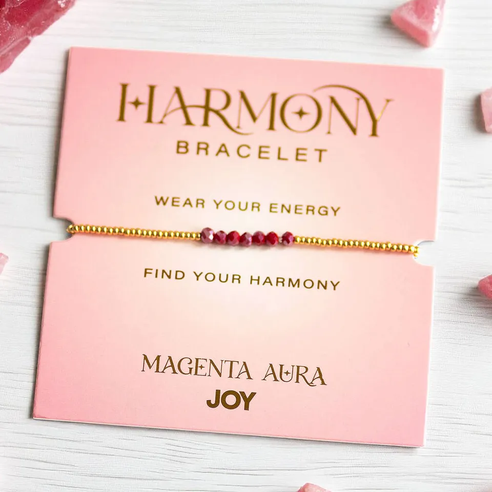 Joy by Corrine Smith Magenta Aura Harmony Armband Gold Magenta