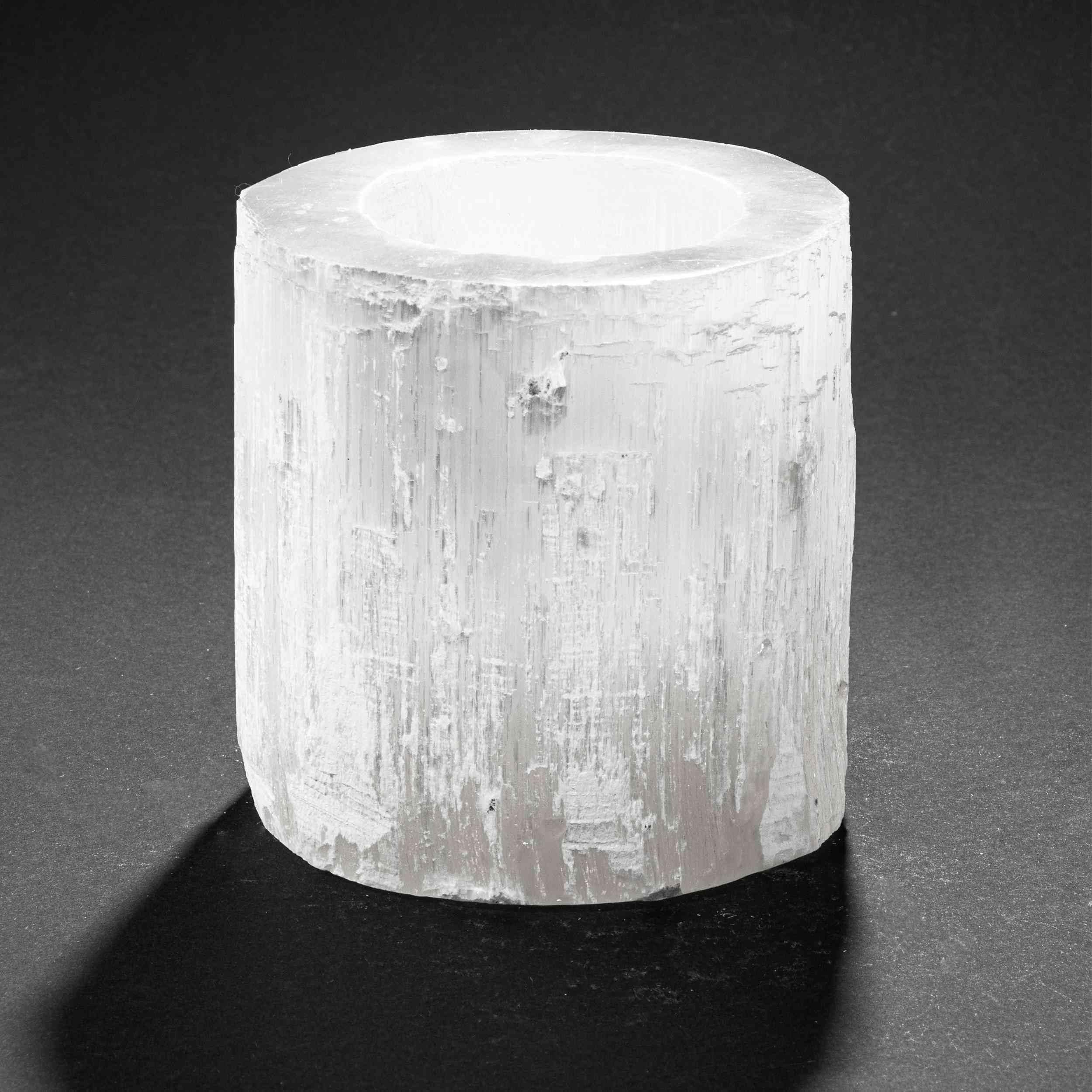 NKlaus Selenit Teelichthalter 11cm Naturstein handgefertigt