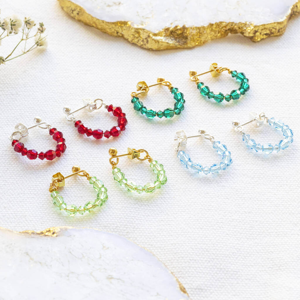 Joy by Corrine Smith Birthstone Huggie Creolen Geburtsstein