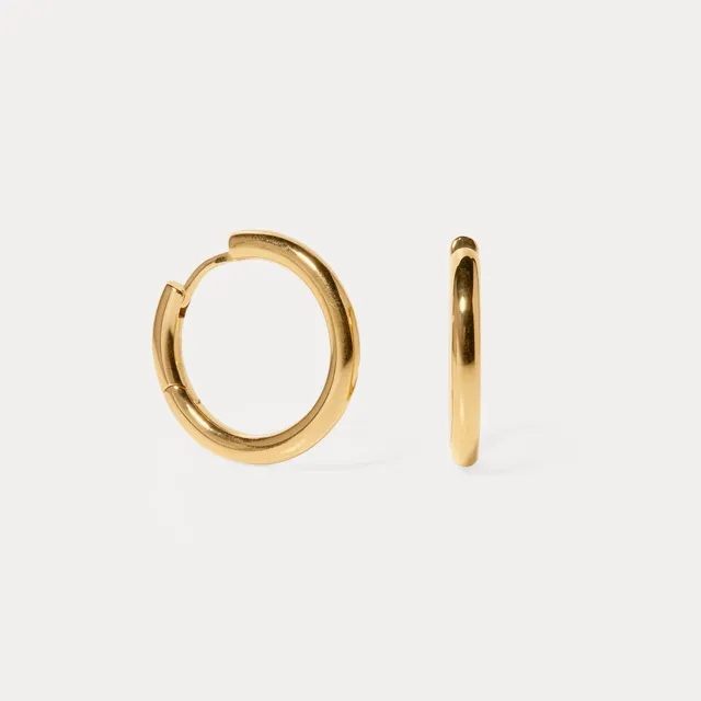Stilnest Bold Creolen Huggie Hoops 24k Gold Vermeil
