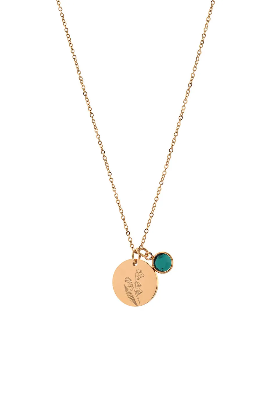 Joy by Corrine Smith Mai Halskette Maiblume Smaragd Gold
