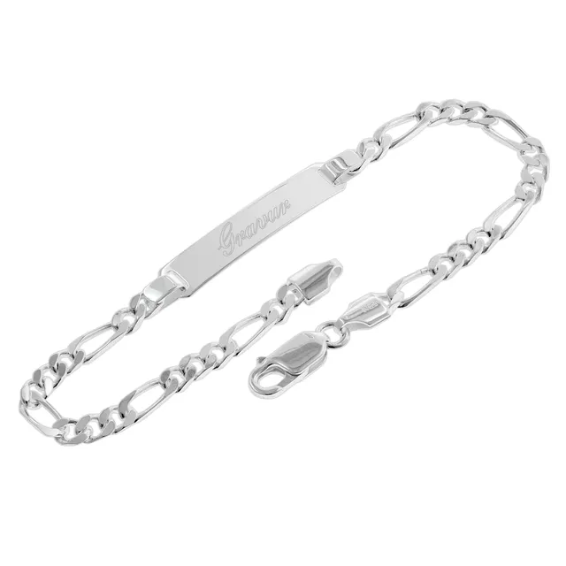trendor Armbänder Gravur-Armband 41389 Silber Figaro mit Namen
