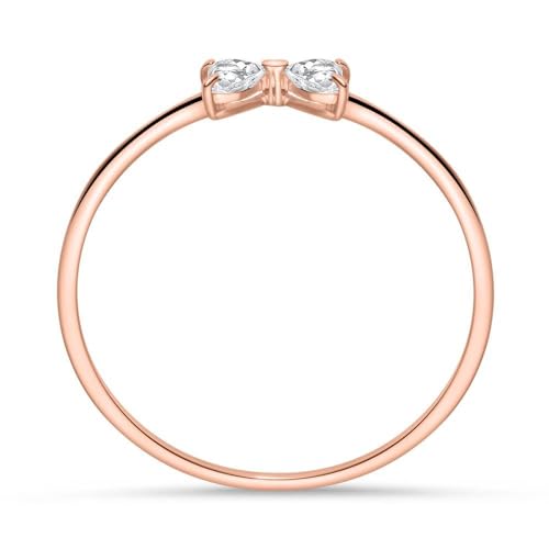 JEWLIX DR0524-R Damenring 585er Roségold Herz 0,16 ct