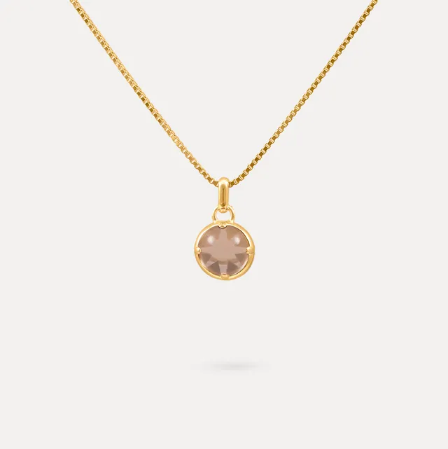 Stilnest Rosenquarz Instants of Love Kette Gold 45cm