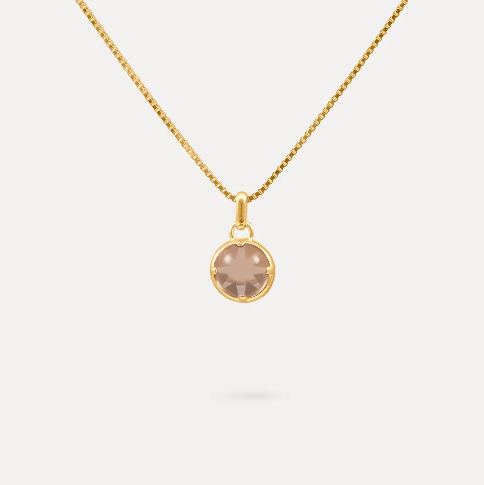 Stilnest Rosenquarz Instants of Love Kette Gold 45cm