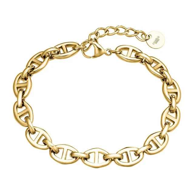 JEWLIX ID-Armbänder Anker-Armband Damen Edelstahl Gold