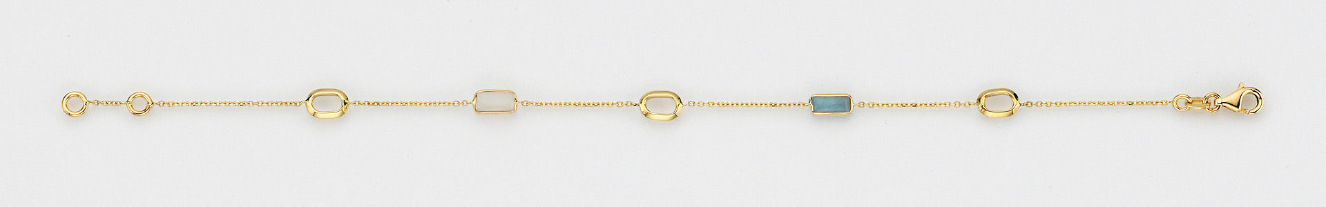 Eugen Rühle Armband Aquamarin Mondstein 585 Gelbgold