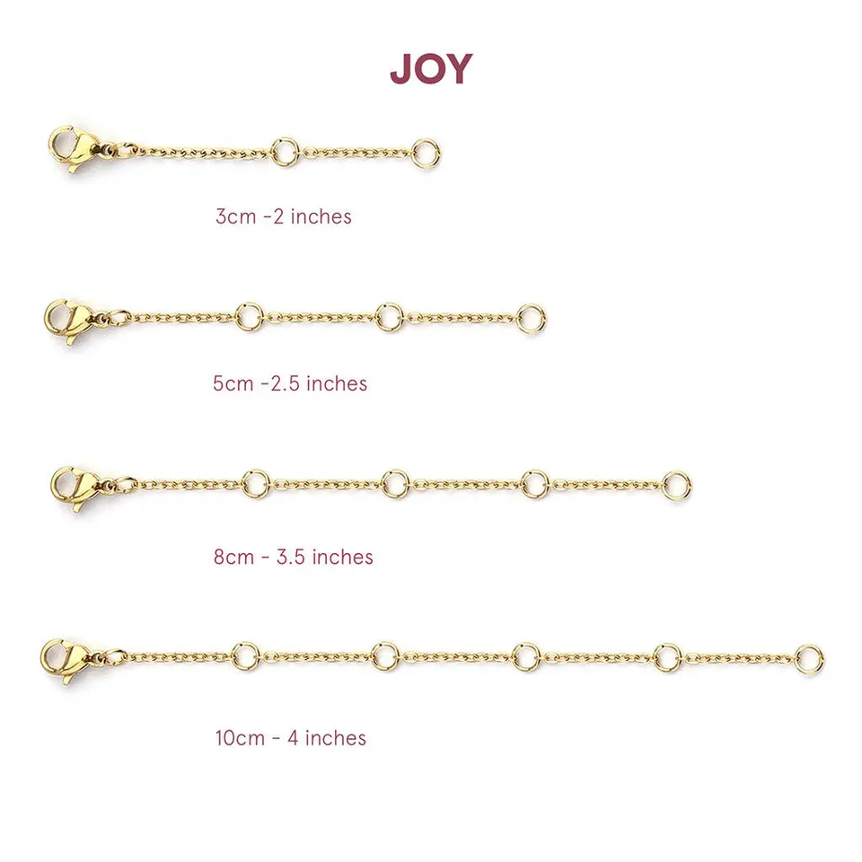Joy Trace Chain Extender Halskette Gold Edelstahl 2-4 Zoll