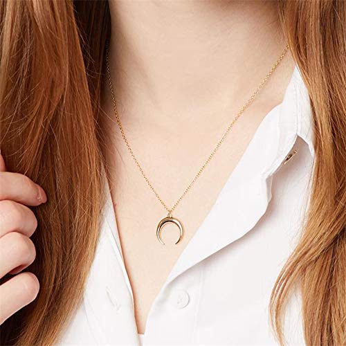 JEWLIX Halbmond Kette Sterlingsilber Gold Damenhalskette