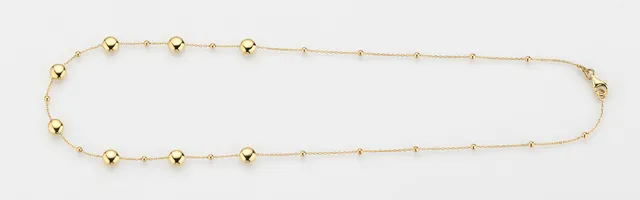 Eugen Rühle Colliers Collier Kugeln Linsen 585 Gold 45cm
