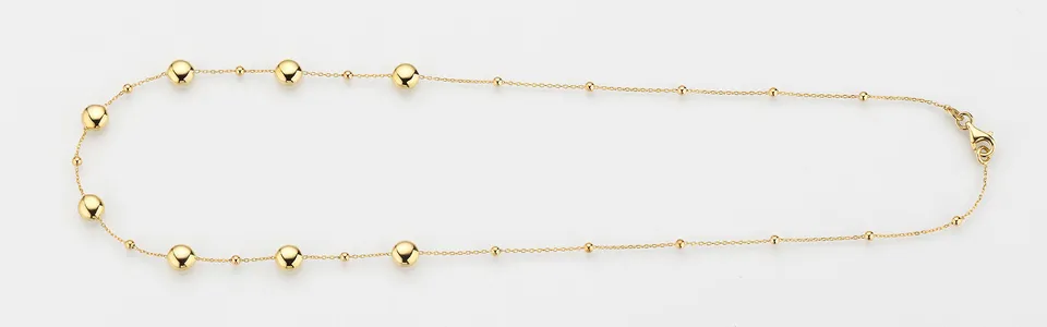 Eugen Rühle Colliers Collier Kugeln Linsen 585 Gold 45cm