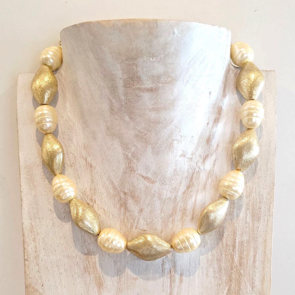 Alevá Bijoux Paola Perlen Halskette Gold 38-44 cm Perle