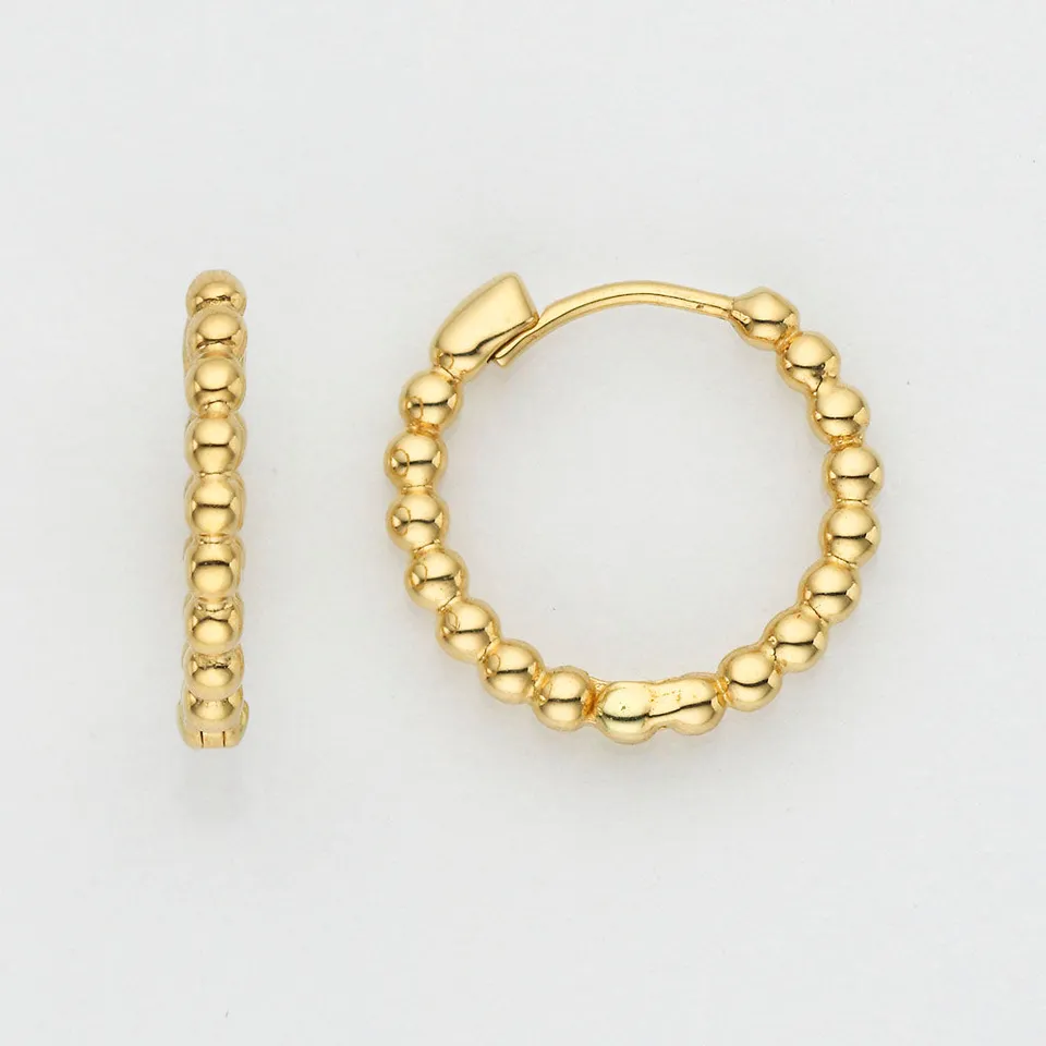 Eugen Rühle Ohrschmuck Art Kugeln Creolen Weißgold 2x16mm