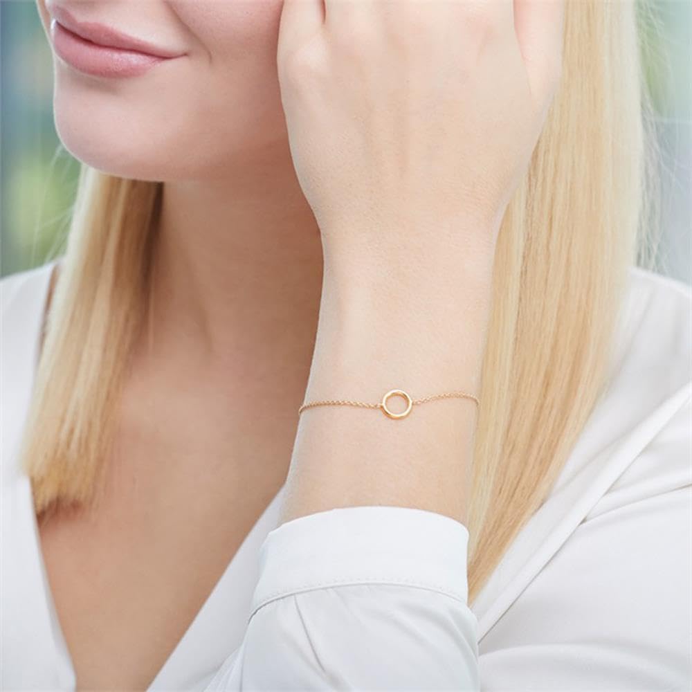 JEWLIX ID Kreis Armband Sterlingsilber vergoldet